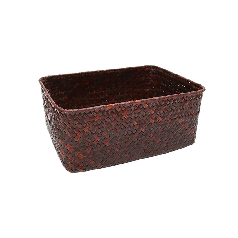 Basket Storage Box Kitchen 1-Pack,Seagrass Straw Woven,Flower Container,Sundries Organizer Snack