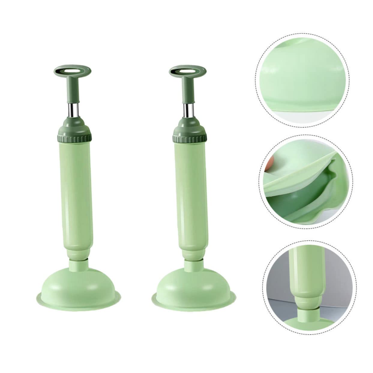 TOPBATHY Stura Water a Pressione per WC, Stantuffo per Bagno e Hotel, 2 Pezzi in PVC e Acciaio Inox, Facile da Pulire, Rimuove Ostruzioni