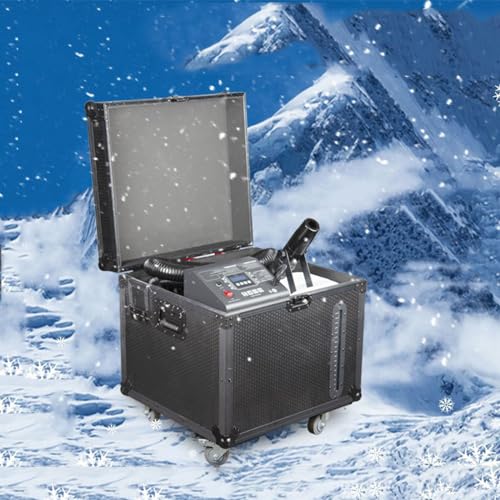 Máquina de nieve para exteriores, silenciosa, 1500 W, tanque de 20 L, control remoto y DMX512, LCD, para bodas y Navidad miniatura 1