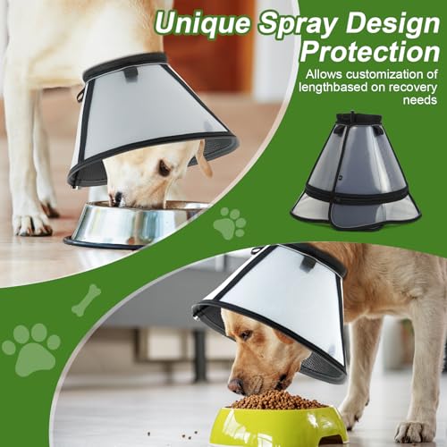 Image of Cone for Dogs - Soft Elizabethan Collar for Large, Medium & Small Dogs | Post-Surgery Recovery, Anti-Licking, Adjustable & Lightweight Dog Cone Alternative (Black,XL)