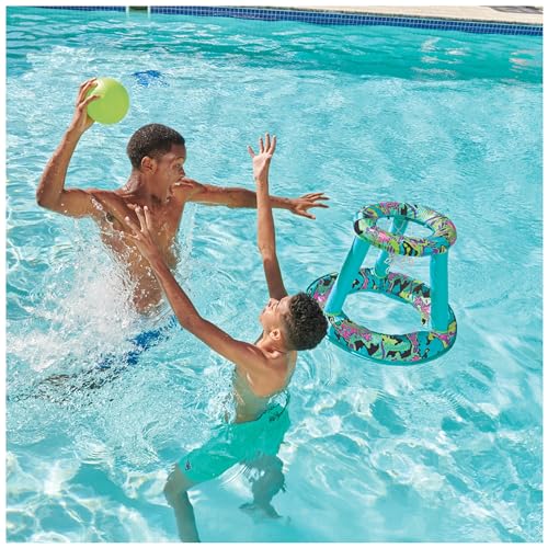 SwimWays Hydro Spring Hoops Inflatable Basketball Hoop, Waterproof Basketball Set with Hoop and Ball, Outdoor Games, Water Toys for Ages 5 and Up - image 2