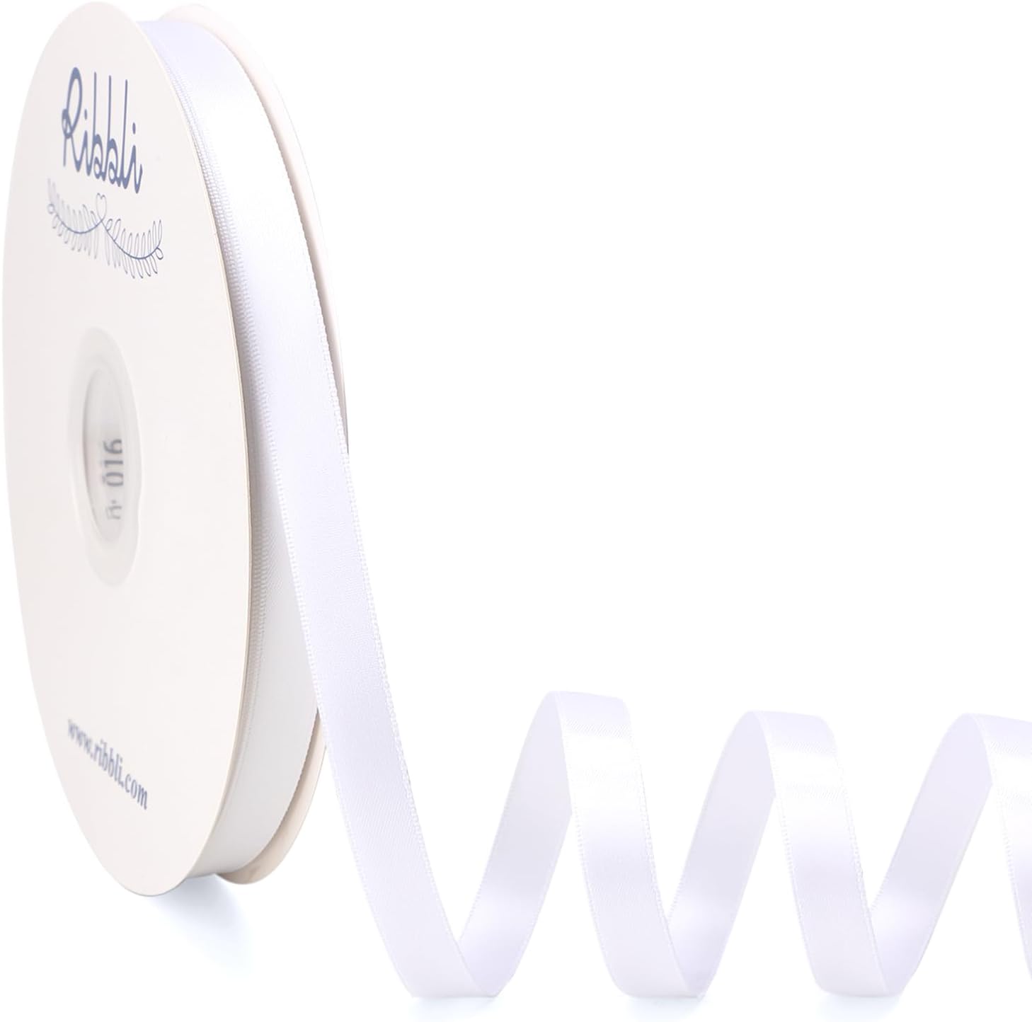 Amazon.com: Ribbli White Satin Ribbon Double Faced Satin 1/2 Inch x ...