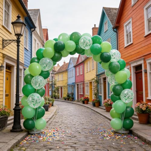 Image of 60Pcs Green Balloons Kit, 12 Inch Confetti Balloons for Party Decorations | Green Latex Balloons with Confetti Design Create a Fresh Party Setup for Birthdays, Baby Showers, St. Patrick'S Day & Events