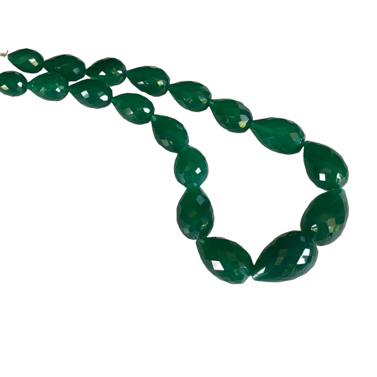 Perles en onyx vert naturel pour fabriquer un cadeau de joaillerie unique