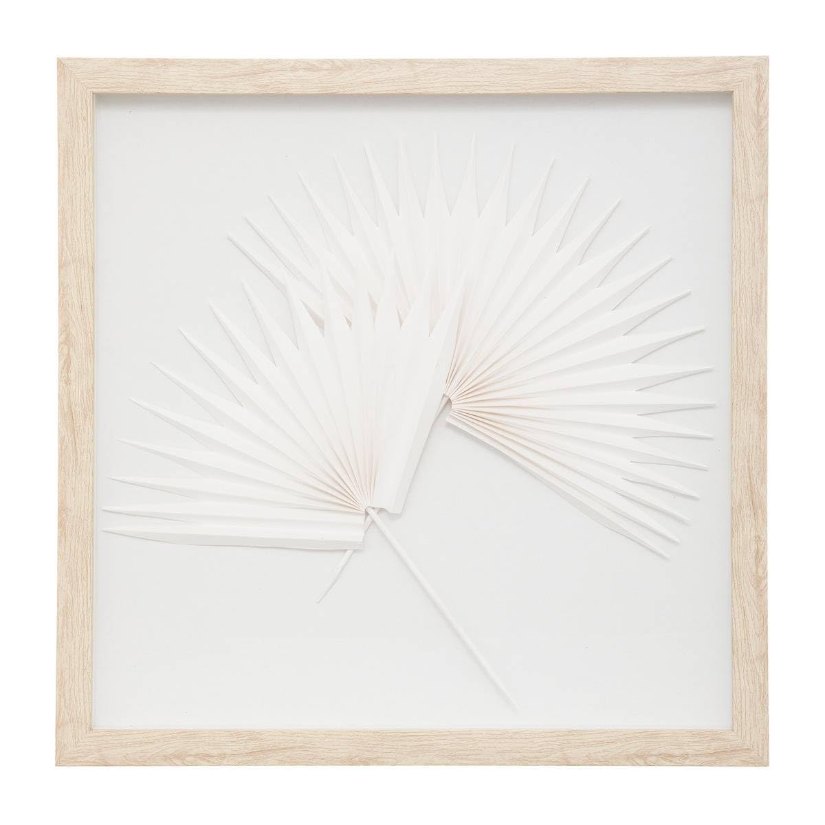 Déco murale feuilles exotiques haut de gamme en bois d'Atmosphera 40x40cm