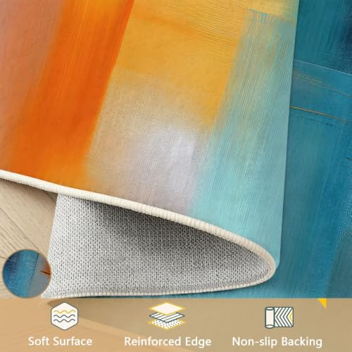 Tapis salon bleu moderne géométrique pour créer un coin lecture cosy dans la chambre - 8