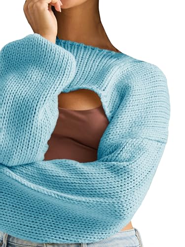 Image of Womens Bolero Crochet Crop Shrug Shoulder Knit Cropped Sweater | Y2K Crochet Crop Top, Half Sweater, Cozy Chest Over the Shoulder Top Cardigan, Cut Off Super Crop, Ballet Lace Sweater