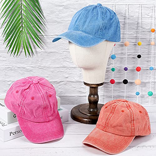 Satinior 10 Pieces Distressed Ponytail Baseball Caps Washed High Ponytail Baseball Hat Messy High Bun Hat Adjustable Washed Twill Hat For Women Girls Outdoor Sport, 10 Colors #TOP5