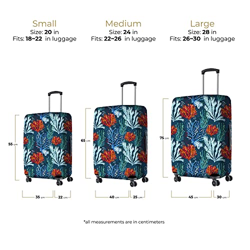 Image of Nasher Miles Polyester 55 (20 Inch) Small Protective Luggage Cover - Coral Design