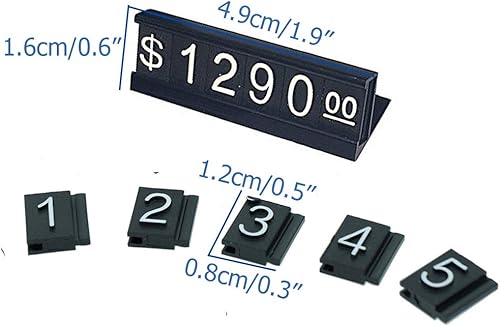 Miniatura 2 de Etiqueta de precio Soporte de mostrador ajustable Etiqueta Metal Precio de venta Soporte de exhibición 16 juegos (negro) Negro