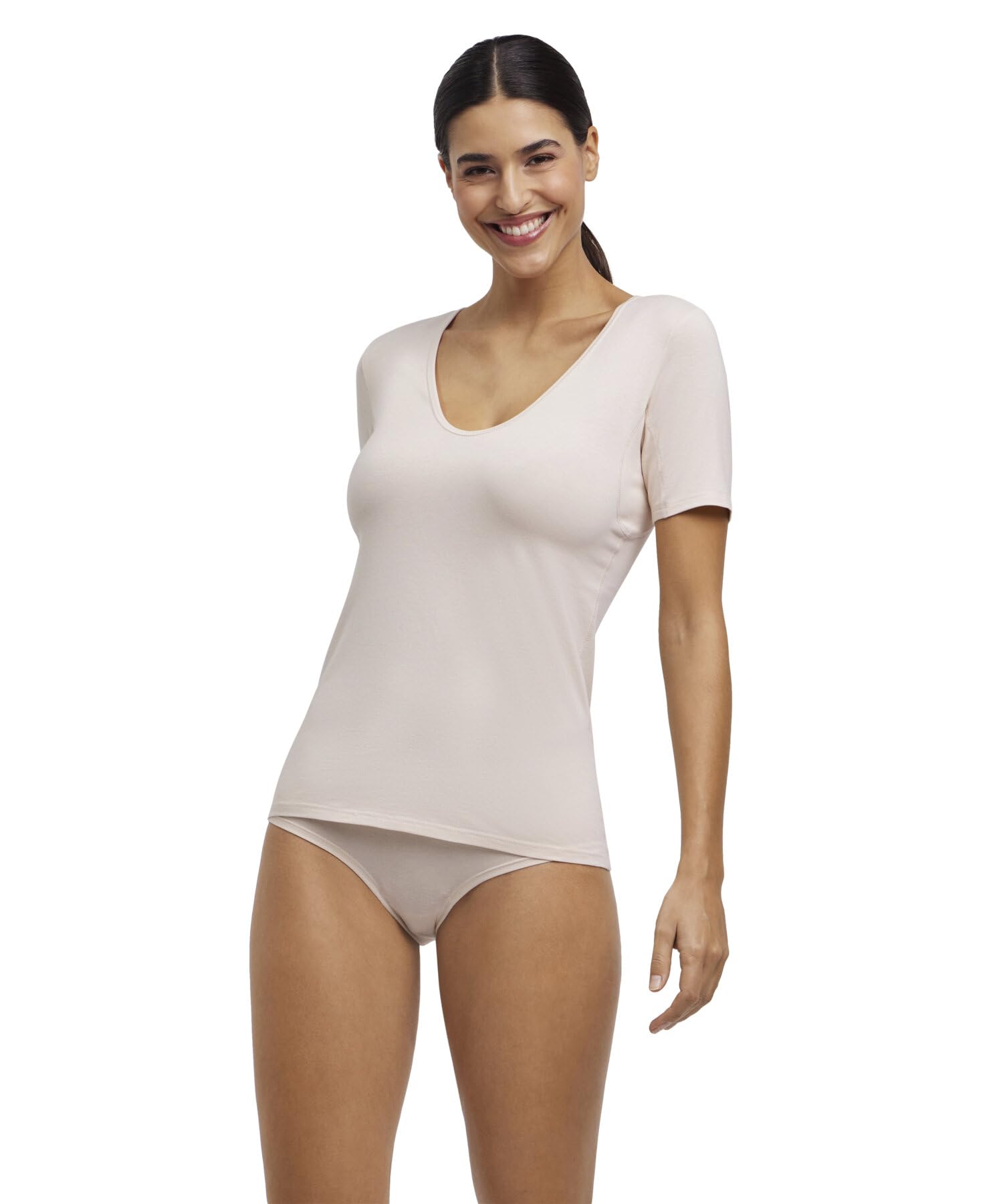 FALKE Femme Daily Climate Control Outlast® Round Neck T-Shirt sous-Vêtement sous-Chemise Maillot De Corps Manches Courtes Régulation De L'Humidité Séchage Rapide Respirant Coton 1 Pièce | pour une température corporelle parfaite