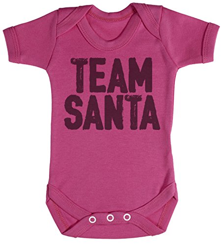 TRS Clothing Team Santa Regalo para bebé, Body para bebé niño, Body para bebé niña 0-3 Meses Rosa