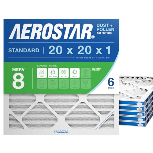 Aerostar 20x20x1 MERV 8 Air Filter, 6 Count,...