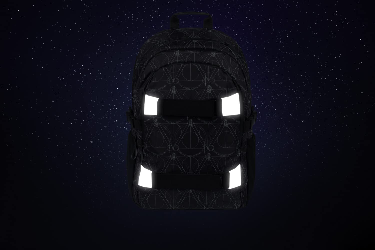 Baagl Schulrucksack Set Jungen Mädchen 3 - Harry Potter Deathly Hallows | Skateboard Kinderrucksack für Weiterführendeschule mit Laptopfach, Organizer und ergonomischem Rücken.