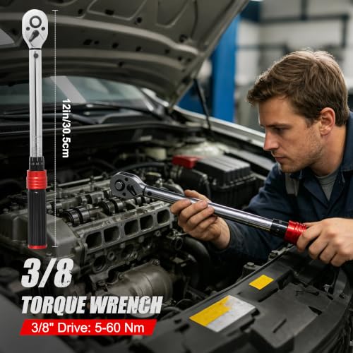 Image of 10PCS Click Torque Wrench Set 1 /4 3 /8 1 /2 Drive 72-Tooth ±3% Accuracy Kit | Torque Range 2-210 Nm Torque Wrenches with Adapters Storage Case for Bike Motorcycle Car Truck Mechanical Repair Maintenance