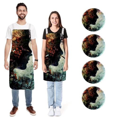Tabliers de cuisine Art Man lot de 2 imperméables avec poches adulte