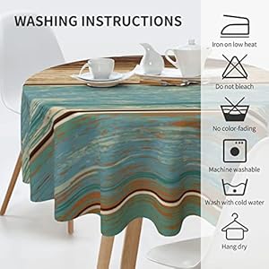 Wooden Rustic Tablecloth Round Farmhouse Turquoise Table Cloths Washable Rustic Table Cover for Decoration Kitchen Dining Room 60x90 Inch Wooden Rustic Tablecloth Round Farmhouse Turquoise Table Cloths Washable Rustic Table Cover for Decoration Kitchen Dining Room 60×90 Inch
