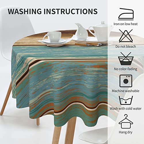 Wooden-Rustic-Tablecloth-Round-Farmhouse-Turquoise-Table-Cloths-Washable-Rustic-Table-Cover-for-Decoration-Kitchen-Dining-Room-60×90-Inch Wooden Rustic Tablecloth Round Farmhouse Turquoise Table Cloths Washable Rustic Table Cover for Decoration Kitchen Dining Room 60×90 Inch