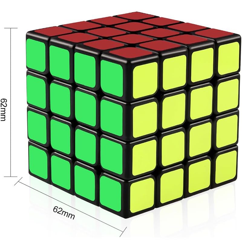 Image of HAWKISTER Qiyi QIZHENG W 4X4 Speed Cube 4X4X4 Magic Cube Puzzle, Black-Base, 3+ Years