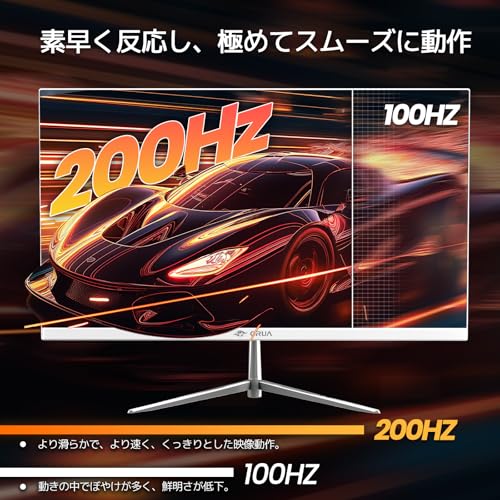 undefined CRUA ゲーミングモニター 24.5インチ PC モニター 200Hz フルHD 1920x1080 ディスプレイ HDMI&DP Freesync対応 ブルーライト軽減 スピーカー内蔵 傾斜調整 178°広い視野角 VESAマウント対応 の商品画像 3
