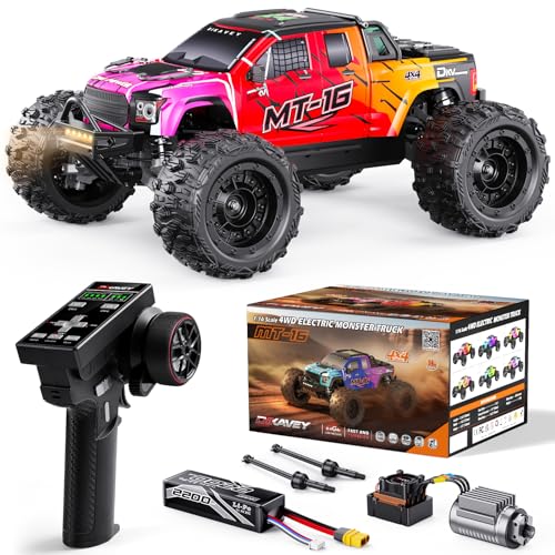 Camion TéLéCommandé 4x4 Brushless 1/16, Vitesse Maximale 80 Km/H, Tout-Terrain, Avec Batterie 3s,éTanche Et Haute Vitesse,IdéAl Pour Les Adultes Et Les Aventures...