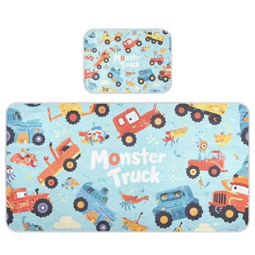 Cute Cartoon Truck Blue Car Cooling Baby Waterproof Mattress 28