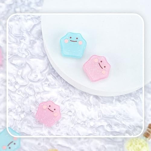 4PCS Cute Shockproof Glitter Thumb Grip Caps for Switch Lite & Switch & Switch OLED, Soft Silicone J