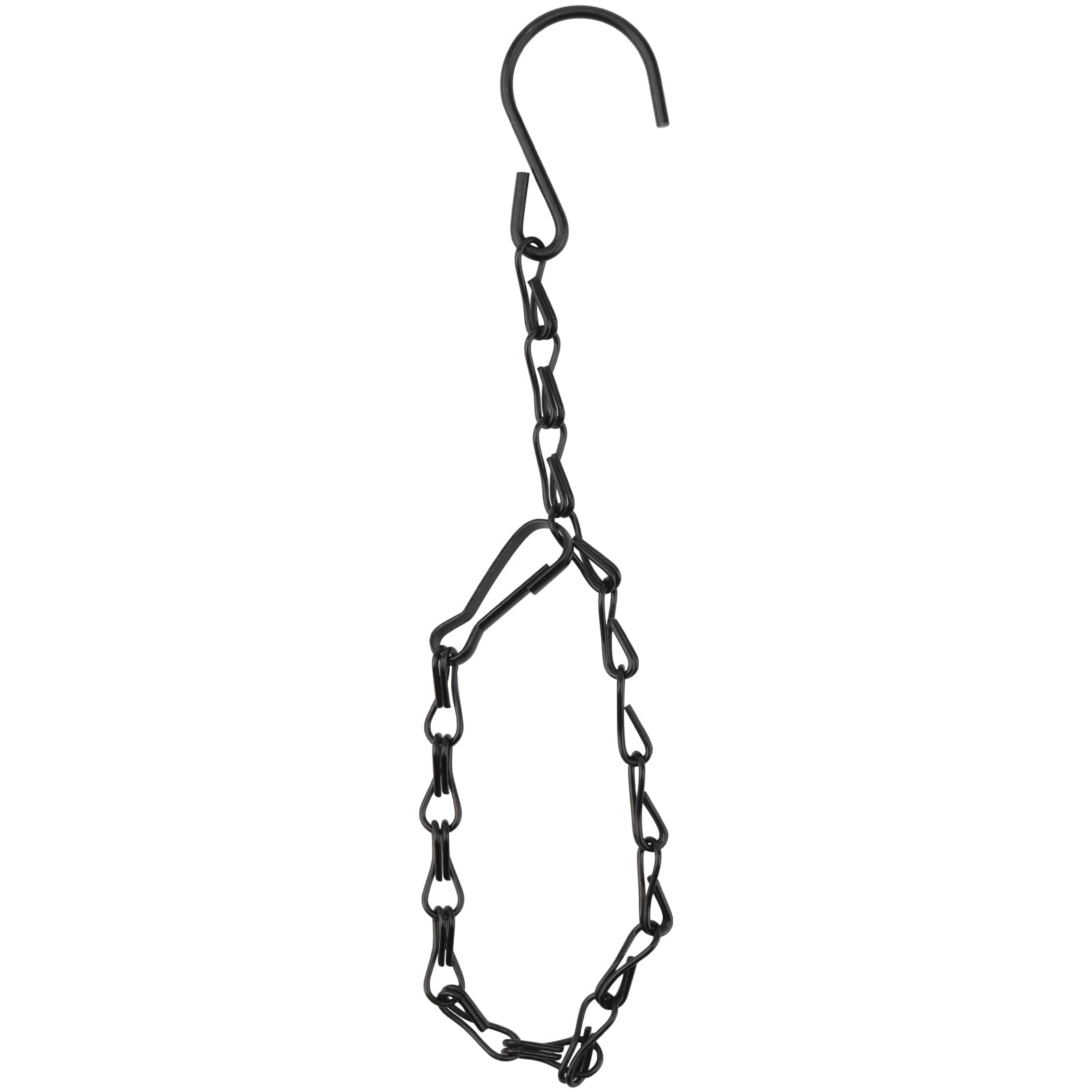MOUYAT Paquete de 40 cadenas colgantes negras de 9.8 pulgadas, cadenas colgantes resistentes con ganchos, cadenas extensoras para colgar plantas para cestas colgantes, comedero de pájaros, campanilla