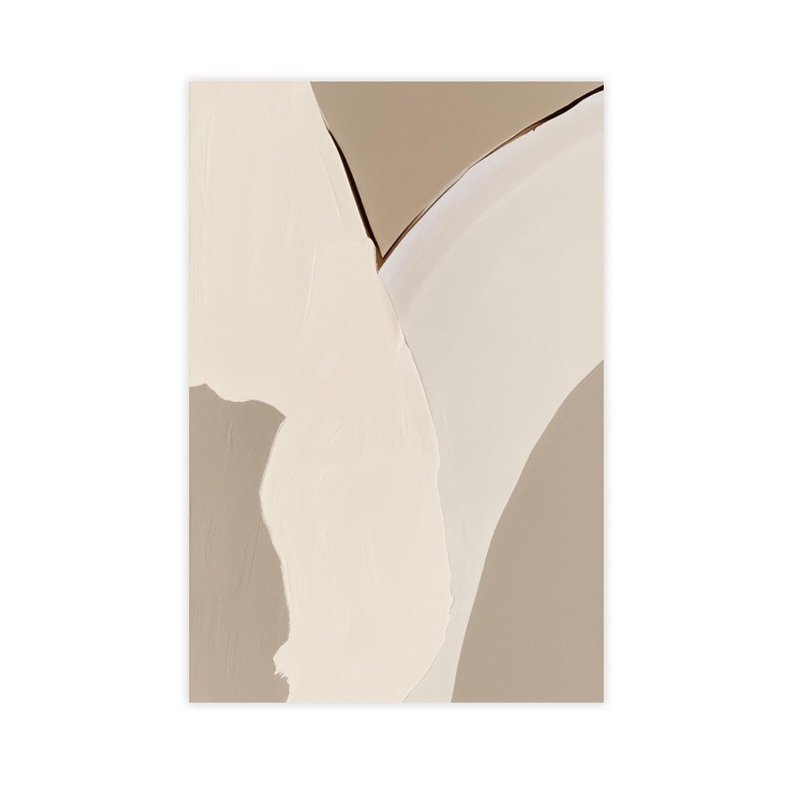 Zguols Beige Abstract And Minimalist Poster Canvas Poster Bedroom Decor Sports Landscape Office Room Decor Gift Unframed Print 20" L X 30" W
