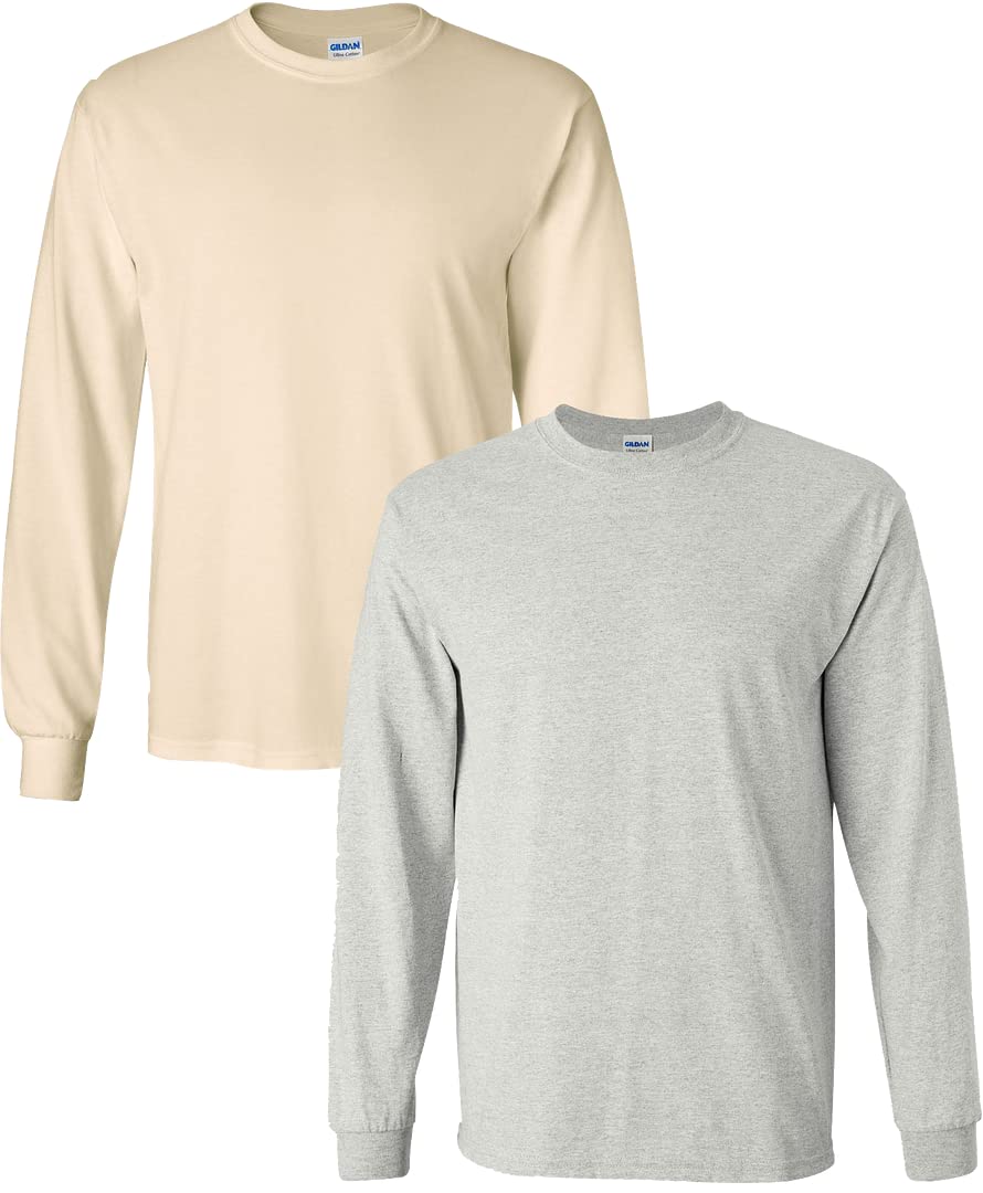 Gildan Men's Ultra Cotton Long Sleeve T-Shirts, 3-Pack, Grey, Size Large - View #4