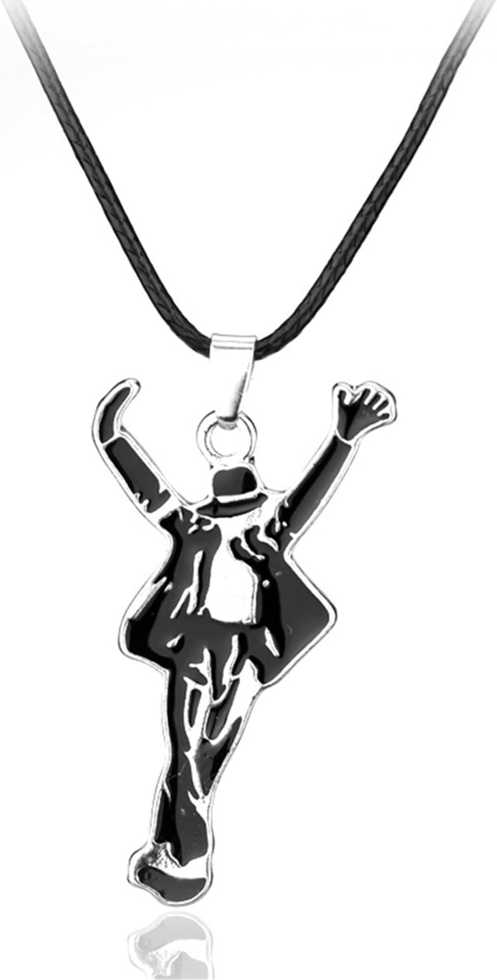 GAUEIOUR Michael Jackson Dance Logo Souvenir Necklace,World Dance King Alloy Pendant Cool Necklace,Classic Action Style Fashion Retro Necklaces