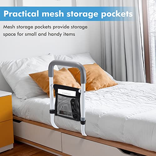 Wehwupe Bed Rails For Elderly Adults Safety Height Adjustable Bed Assist Rail For Seniors Bedside Fall Prevent Grab Bar With Storage Pocket Fits King Queen Full Twin Bed #TOP6