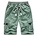 Men's Plus Size Cargo Shorts with Multi-Pockets Work Outdoor Elastic Waist Drawstring Relaxed Summer Beach Shorts Green 6X