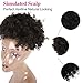 High Puff Afro Ponytail Drawstring Short Afro Kinky Curly Pony Tail Clip in on Synthetic Curly Hair Bun Made of Kanekalon Fiber Puff Ponytail Wrap Updo Hair Extensions with Clips (Dark Brown #2)