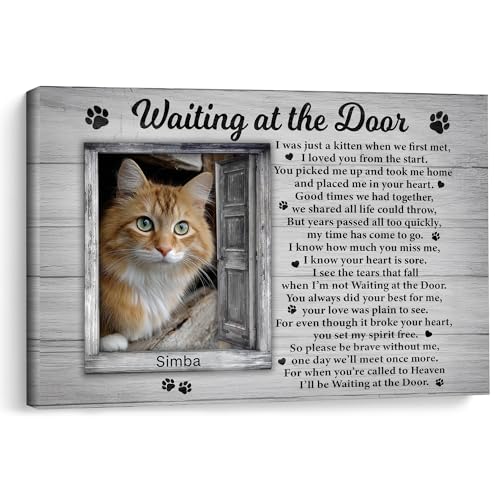 KiKiLuna Custom Cat Memorial Framed Canvas Poster