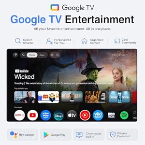 【Google TV & 3500ANSI & 4K】Smart Projector with WiFi and Bluetooth, VISSPL AI Auto Focus & Auto Keystone Portable Outdoor Overhead Projector, Movie Home Theater Gaming Projectors for Bedroom Ceiling — photo 3 of 6