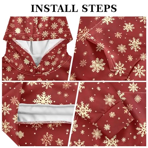 Kids Hoodies Sweaters Christmas Xmas Snowflake Hooded Sweatshirts with Big Pockets for Boys Girls B04000883