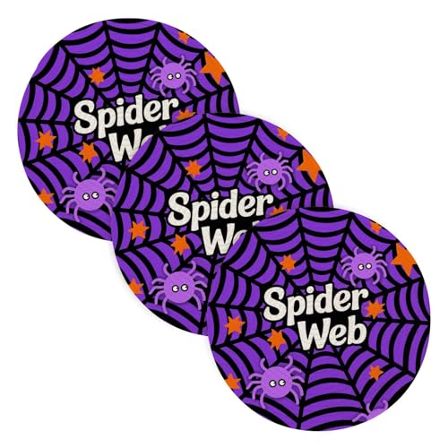 Dessous de plat araignée violette Halloween (lot de 3) de 38,1 cm