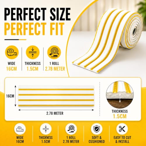 Image of Fluted Foam Wall Panel 16 x 278 cm Self Adhesive 3D Walls Panels for Interior Wall Decor Strip, Easy Cuttable No Drilling for Living Room, TV Background