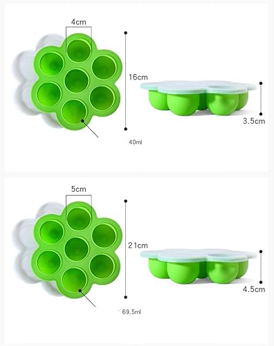 Miniatura 4 de Moldes de silicona para hornear huevos con tapa para olla instantánea, 2 paquetes, azul+verde