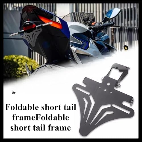 Cadre pliable support plaque moto à queue courte - 3