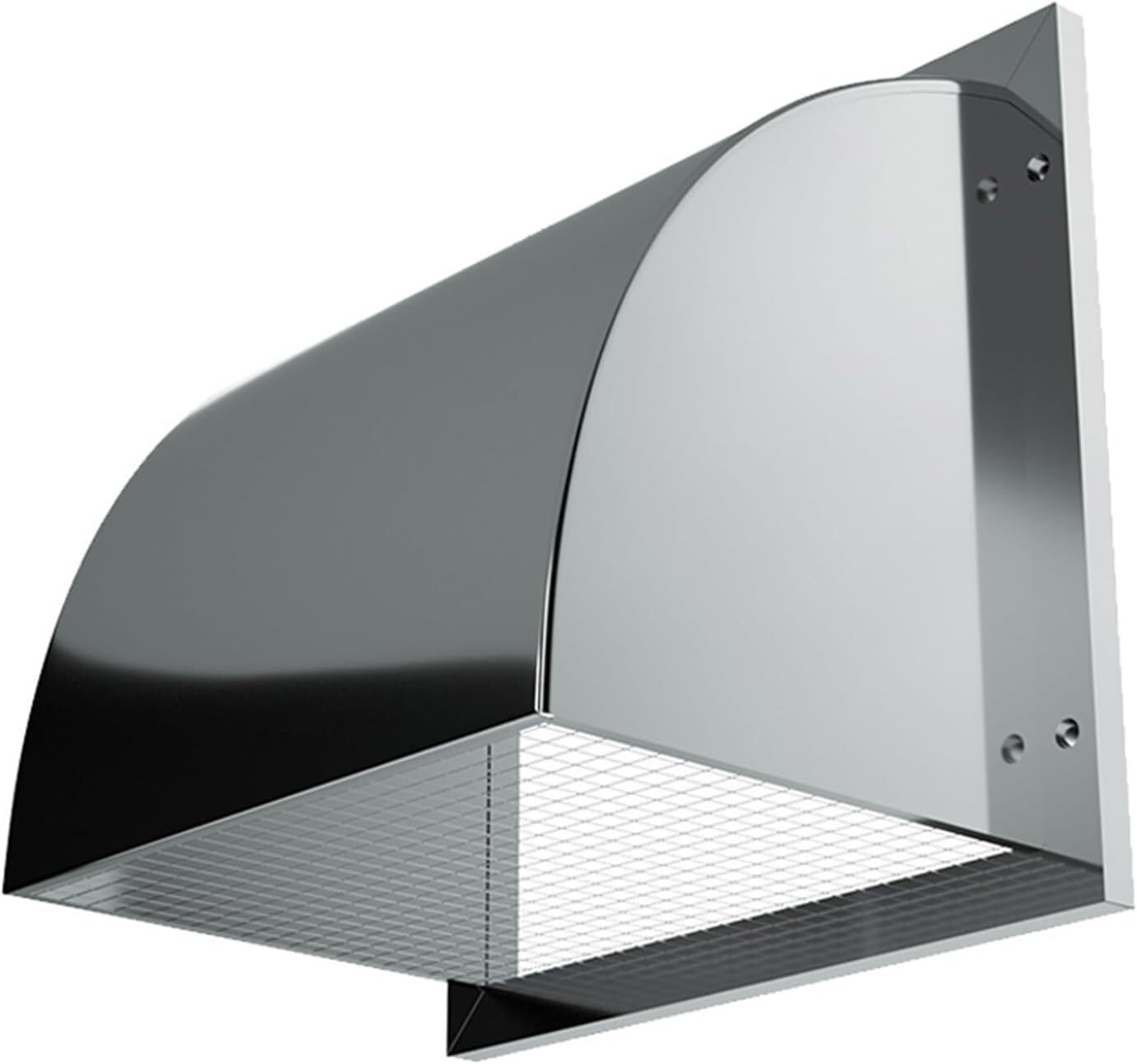 Grille de ventilation inox 20 cm carrée avec déflecteur d'air extérieur