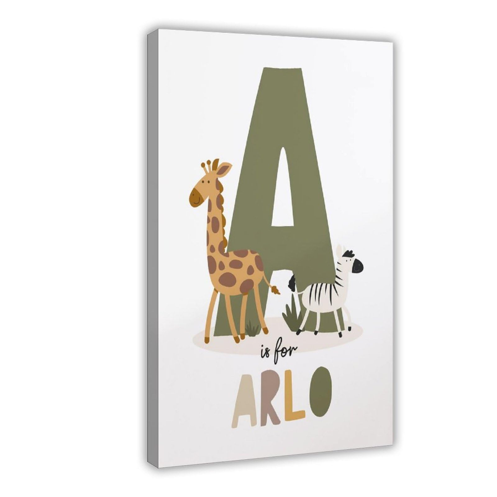 Poster sur toile avec thèmes éducatifs de l'alphabet de A à Z (12) - Décoration murale pour salon, chambre à coucher - 40 x 60 cm