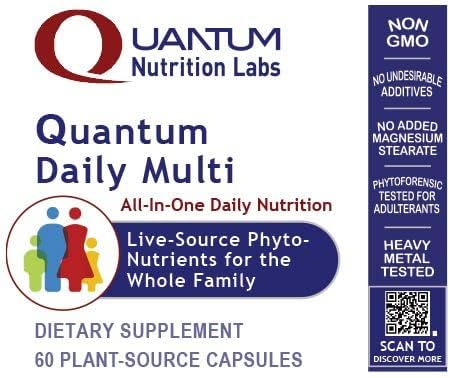 Quantum Nutrition Labs Daily Multivitamin - Multivitamin for Men and Women, Daily Nutrition Supplements with Calcium for Adults, Made with Cordyceps and Green Tea - 60 Vegetarian Capsules - Image 4