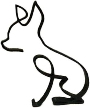 HWHXCZYH Wrought Iron Dog,Black,14.2x11.4cm Ornaments Chihuahua Dog Metal Art Sculpture Figurines Exquisite Animals Art Statue Home Desk Crafts Decoration