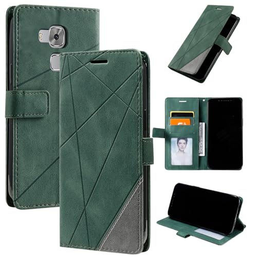 kompatibel mit Huawei G8 Hülle Leder,kompatibel mit Huawei GX8 RIO-L11 / G7 Plus RIO-L01 / G8 RIO-L02 RIO-L03 Hülle Klapphülle Handytasche Hülle Green