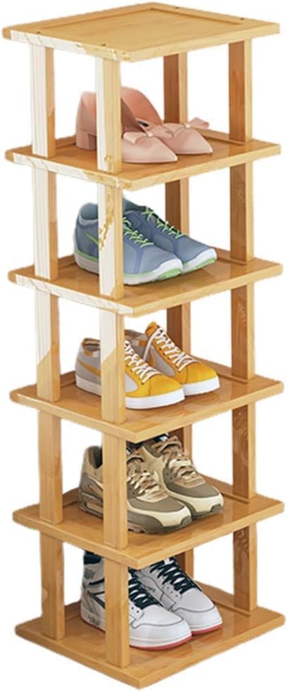 GRACIOUS MART Wooden Shoe Rack Shoe Storage Organizer Shelf Closet Bamboo in Different Multipurpose Storage Shelves and Display Organizer with Utility for entryway, Hallway (25 CM, 6 Floor)