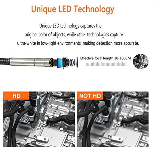 Borescopen Scharnierende Borescope, Twee-weg 175° Steering Industriële draadloze endoscoop, 6mm 1080P HD 3,5" IPS-scherm, met 6 verstelbare LED-lampjes, IP67 waterdichte inspectiecamera - Image 4