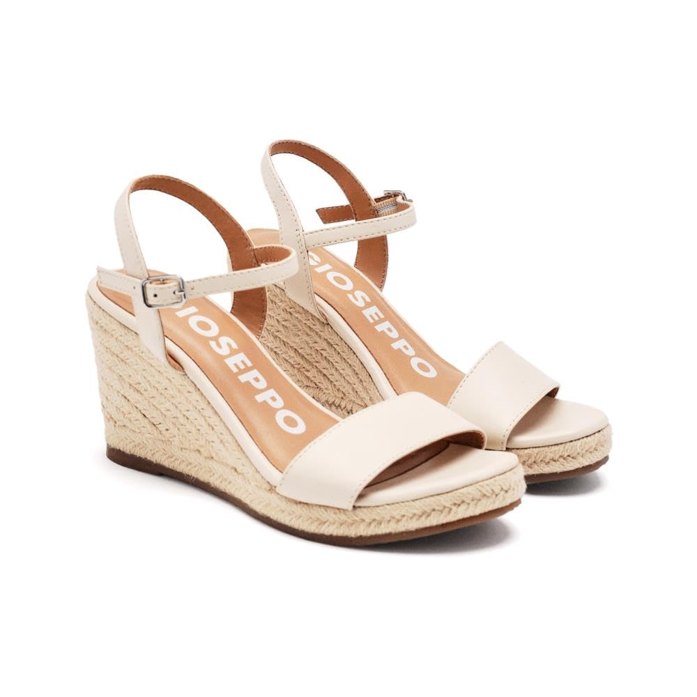GIOSEPPO ZHEPE, Women's Espadrille Wedge Sandals, Off-White, 41 EU, ivory white, 8.5 UK