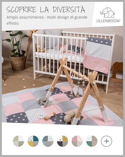 Ullenboom Tappeto Gioco Neonato 140X140 Cm, 100% Materiali OEKO-TEX, Made In Ue - Ideale Come Coperta Per Bambini E Tappeto Gioco Bambini - Rosa, Grigio - 7
